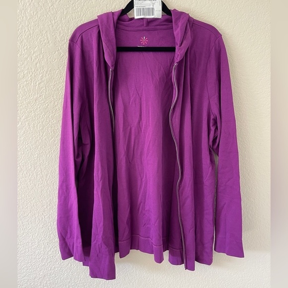 0302 - Women’s XL Essentials Pima Cotton Zip Up Hoodie Grape - Picture 3 of 4